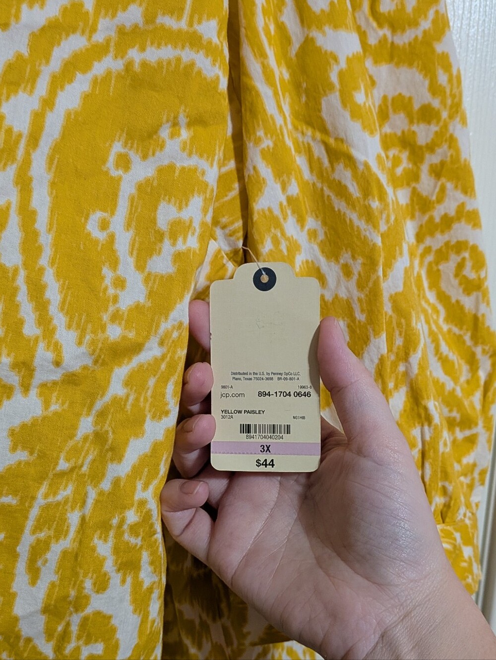 NWT St. John's Bay 3X Yellow White Peasant Blouse - Picture 5 of 6